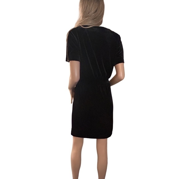 VERO MODA Katie Dress Plush Velvet Sheath Short Sleeve Zipper Pockets - Picture 6 of 16